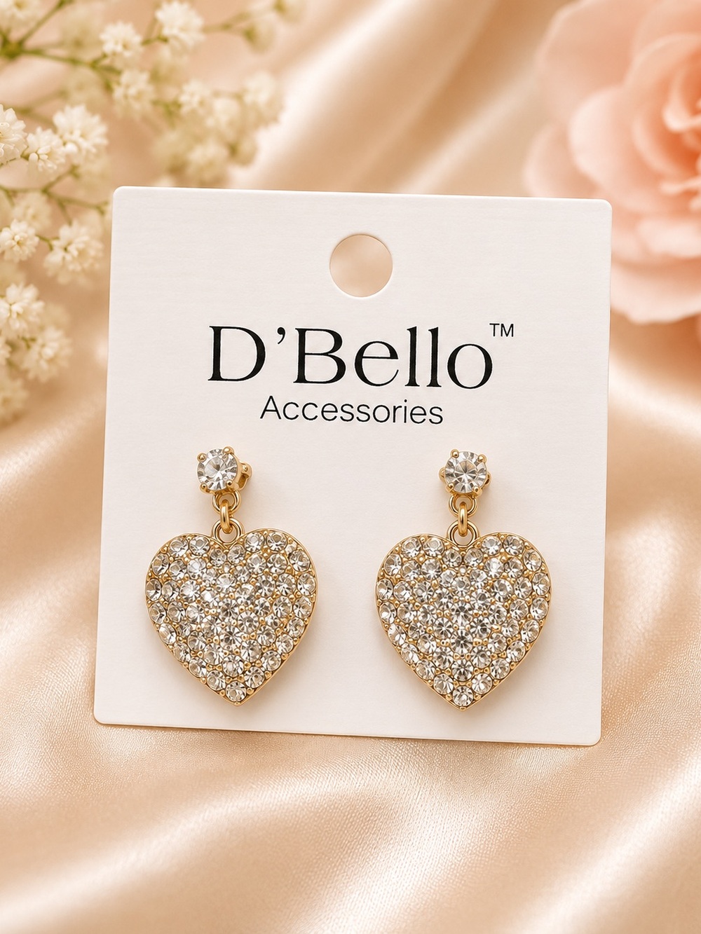 NWT New D’Bello Accessories Heart Earrings